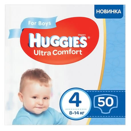 Huggies Ultra Comfort 4 Jumbo Підгузки для хлопчиків 8-14 кг 50 шт