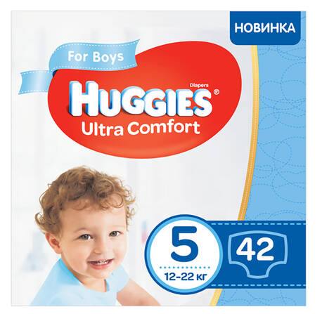 Huggies Ultra Comfort 5 Підгузки для хлопчиків 12-22 кг 42 шт