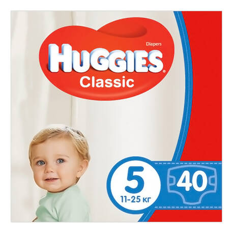 Huggies Classic 5 Підгузки дитячі 11-25 кг 40 шт