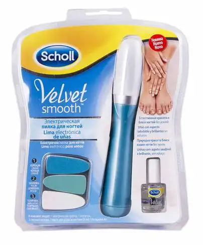 Scholl Електрична пилка для нігтів + 3 змінні насадки + олійка 3 мл + батарейка 1 набір