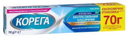 Корега Крем для фіксації зубних протезів Екстра сильний м'ятний смак крем 70 г 1 шт