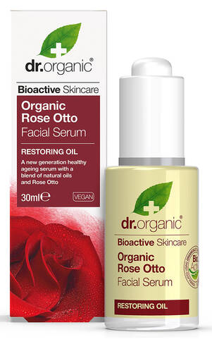 Dr.Organic Сироватка відновлювальна для обличчя з олією троянди Отто 30 мл 1 флакон