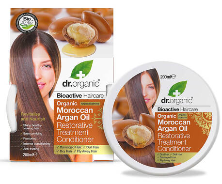 Dr.Organic Бальзам-кондиціонер для волосся відновлювальний з мароканською аргановою олією 200 мл 1 банка