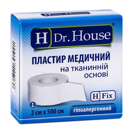 H Dr. House Пластир медичний на тканинній основі 2х500 см 1 шт