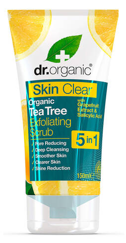 Dr.Organic Skin Clear 5 в 1 Скраб-ексфоліант для обличчя для масної шкіри 150 мл 1 туба