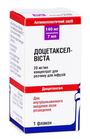 Доцетаксел Віста концентрат для інфузій 140 мг 7 мл 1 флакон
