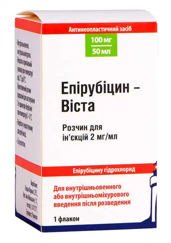 Епірубіцин Віста розчин для ін'єкцій 100 мг 50 мл 1 флакон