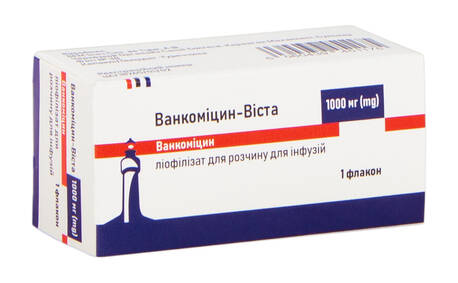 Ванкоміцин Віста ліофілізат для розчину для інфузій 1000 мг 20 мл 1 флакон loading=