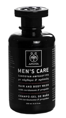 Apivita Men's Care Засіб для миття волосся і тіла з кардамоном і прополісом 250 мл 1 флакон loading=