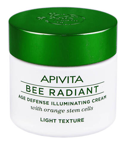 Apivita Bee Radiant Крем сяяння та захист від передчасного старіння шкіри з легкою текстурою 50 мл 1 банка