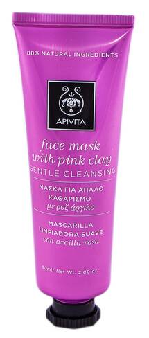 Apivita Маска для обличчя Делікатне очищення із рожевою глиною 50 мл 1 туба