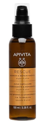 Apivita Олія живильна та відновлювальна для волосся з арганом та оливою 100 мл 1 флакон loading=