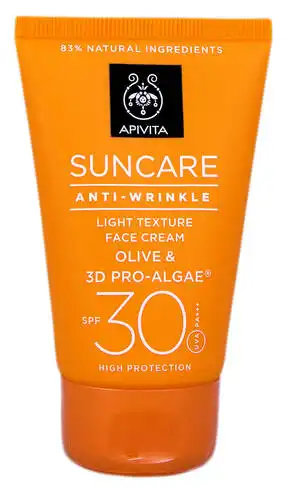 Apivita Suncare Сонцезахисний крем для обличчя проти зморшок легкої текстури SPF-30 50 мл 1 туба