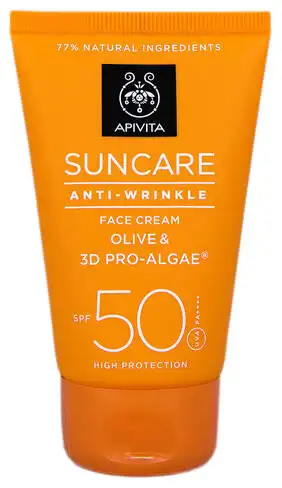 Apivita Suncare Сонцезахисний крем для обличчя проти зморшок SPF-50 50 мл 1 туба