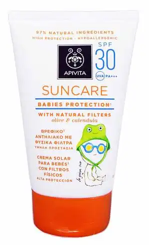 Apivita Suncare Засіб для дітей та немовлят із оливою і  календулою SPF-30 100 мл 1 туба