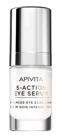 Apivita Сироватка 5-Action Eye Serum інтенсивний догляд для шкіри навколо дчей з білою лілією 15 мл 1 шт