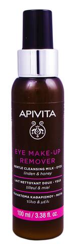Apivita Молочко ніжне очищуюче для зняття макіяжу з очей з липою та медом 100 мл 1 флакон loading=