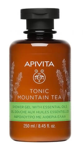 Apivita Гель для душу з ефірними оліями "Тонізуючий гірський чай" 250 мл 1 флакон loading=