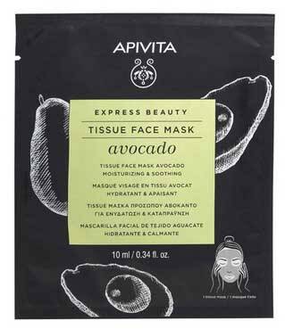 Apivita Express Beauty Маска тканинна для обличчя з авокадо Зволоження та заспокійлива дія 10 мл 1 шт loading=