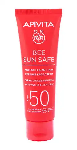 Apivita Bee Sun Safe Сонцезахисний крем для обличчя проти пігментних плям та для захисту від старіння SPF 50 50 мл 1 туба