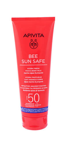 Apivita Bee Sun Safe Сонцезахисне молочко для обличчя і тіла SPF50 200 мл 1 туба