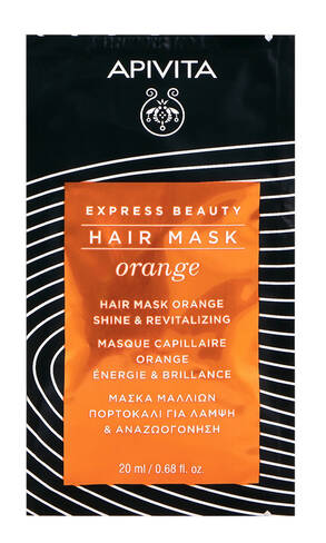 Apivita Express Beauty Маска для волосся Блиск та оздоровлення з апельсином 20 мл 1 пакет