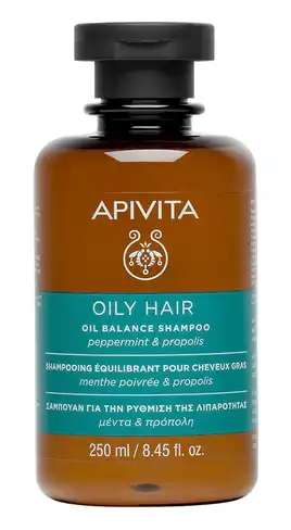 Apivita Шампунь балансуючий для жирного волосся з м'ятою та прополісом 250 мл 1 флакон