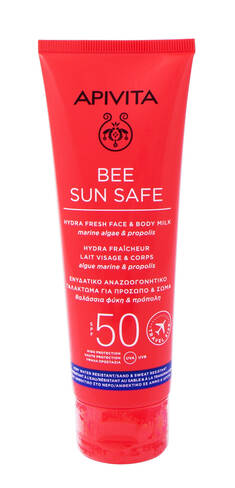 Apivita Bee Sun Safe Сонцезахисне молочко для обличчя і тіла SPF50 100 мл 1 туба