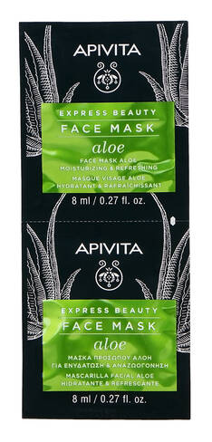 Apivita Express Beauty Маска для обличчя Зволоження та свіжість з алое  2х8 мл 1 шт