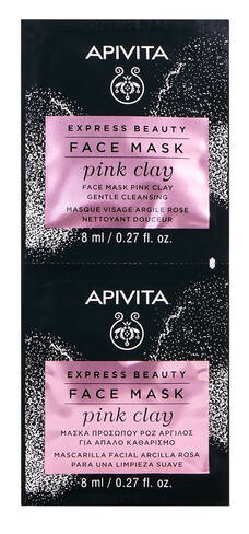 Apivita Cleansing Маска для обличчя М'яке очищення з рожевою глиною 2х8 мл 1 шт