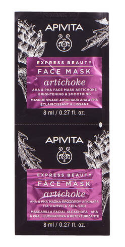 Apivita Express Beauty Маска для освітлення шкіри обличчя з артишоком 2х8 мл 1 шт