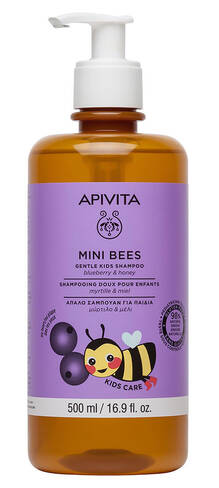 Apivita Mini Bees Шампунь дитячий з чорницею та медом 500 мл 1 флакон loading=