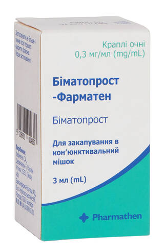 Біматопрост-Фарматен краплі очні 0,3 мг/мл 3 мл 1 флакон