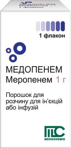 Медопенем порошок для ін'єкцій та інфузій 1 г 1 флакон
