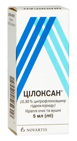 Цілоксан краплі очні та вушні 0,35 % 5 мл 1 флакон