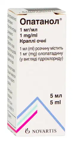 Опатанол краплі очні 1 мг/мл 5 мл 1 флакон