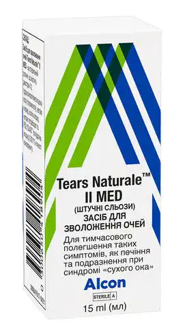 Штучні сльози засіб для зволоження очей Tears Naturale II MED краплі очні 15 мл 1 флакон