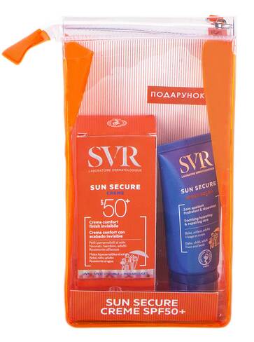 SVR Sun Secure сонцезахисний крем SPF-50+ 50 мл + заспокійливий догляд після сонця 50 мл 1 набір