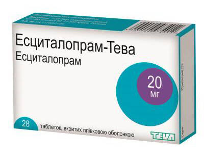 Есциталопрам Тева таблетки 20 мг 28 шт