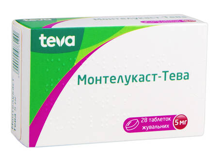 Монтелукаст Тева таблетки жувальні 5 мг 28 шт