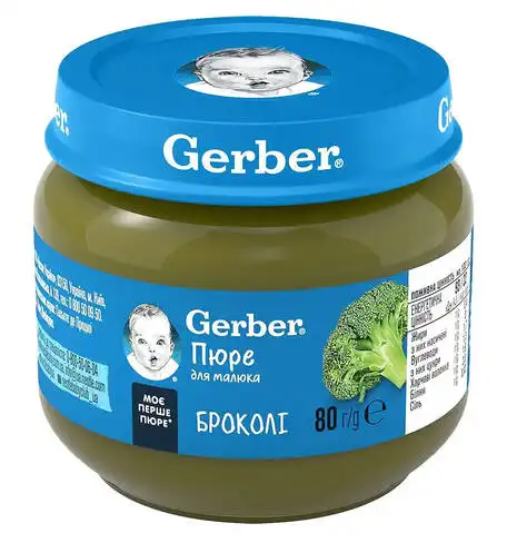 Gerber Пюре Броколі з 6 місяців 80 г 1 банка