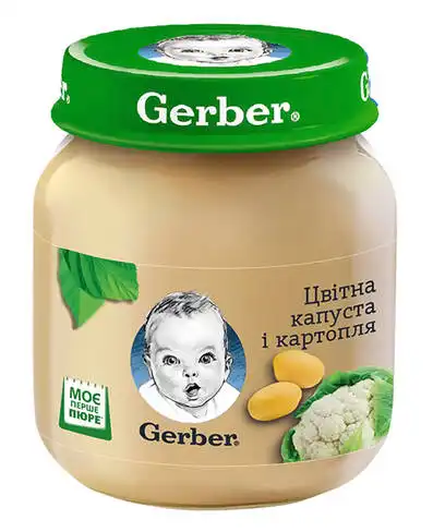 Gerber Пюре Цвітна капуста і картопля з 6 місяців 130 г 1 банка