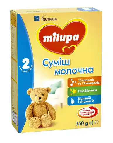 Milupa 2 Молочна суміш 6-12 місяців 350 г 1 коробка