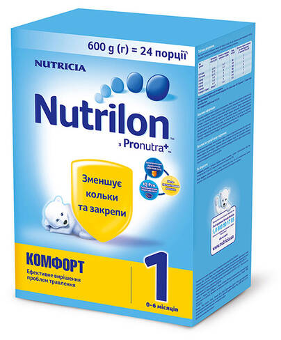 Nutrilon Комфорт 1 Суміш молочна 0-6 місяців 600 г 1 коробка