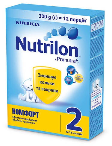 Nutrilon Комфорт 2 Суміш молочна 6-12 місяців 300 г 1 коробка