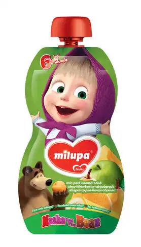 Milupa Пюре Маша і Ведмідь Яблуко, груша, банан, абрикос від 6 місяців 100 г 1 банка