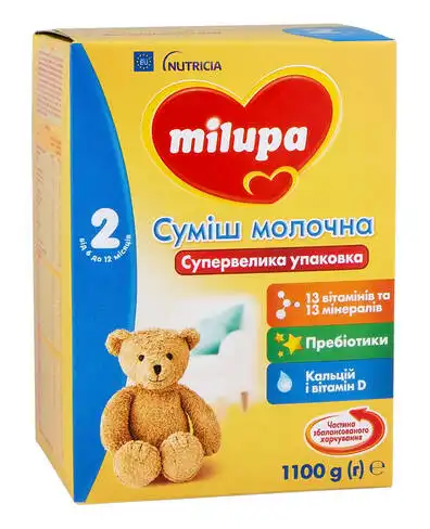 Milupa 2 Молочна суміш 6-12 місяців 1 100 г 1 коробка