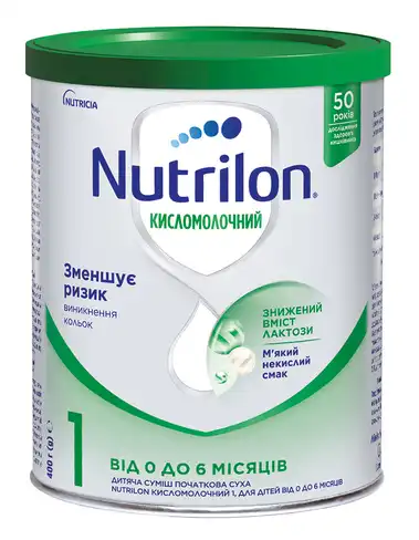 Nutrilon 1 Kисломолочний Суміш суха дитяча молочна 0-6 місяців 400 г 1 банка