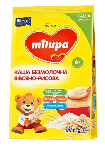 Milupa Каша безмолочна вівсяно-рисова з 6 місяців 170 г 1 пакет