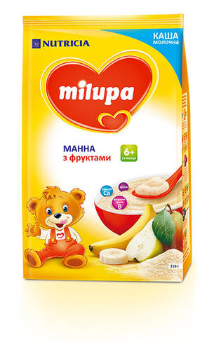 Milupa Каша молочна манна з фруктами з 6 місяців 210 г 1 пакет